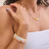 Arc-en-ciel blanc | Or | Bracelet de perles de verre sirène